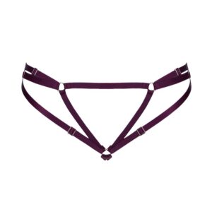 Open bondage burgundy elastic panties by ELF Zhou London