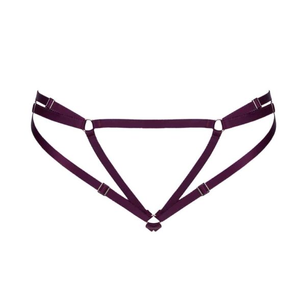 Open bondage burgundy elastic panties by ELF Zhou London
