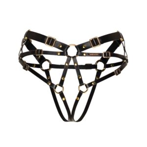Aurore Harness Black Leather by Asche&Gold available at Brigade Mondaine.