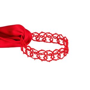 Choker BOUNDUP PRINCESA Rot bei Brigade Mondaine. Aus feiner Spitze und Seide