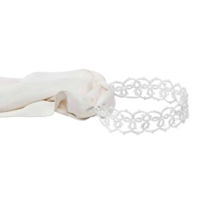 Choker BOUNDUP PRINCESA Blanc chez Brigade Mondaine. En dentelle fine et en soie