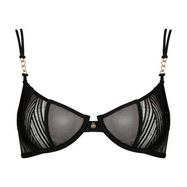 Soutien noir Onde Sensuelle de la marque Atelier Amour disponible chez Brigade Mondaine.