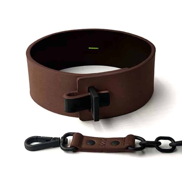 Big choker of the brand SPNKD chocolate color with black matte finish