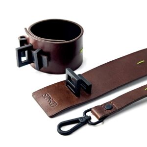 Handcuffs of the brand SPNKD chocolate color with black matte finish