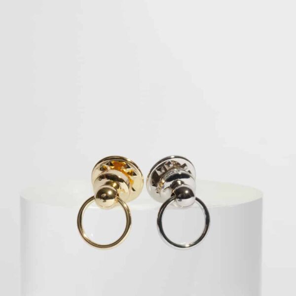 O-ring pin's in 24 carat gold plated and silver palladium, made in Paris, these pins's can be applied on any fabric,