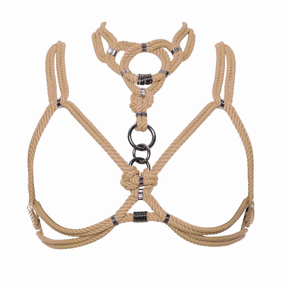 FIGURE OF A , Mune Beige Harness & Collar Set - S/M