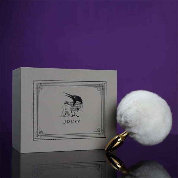plug en forme de queue de lapin avec une boite blanche de la marque upko