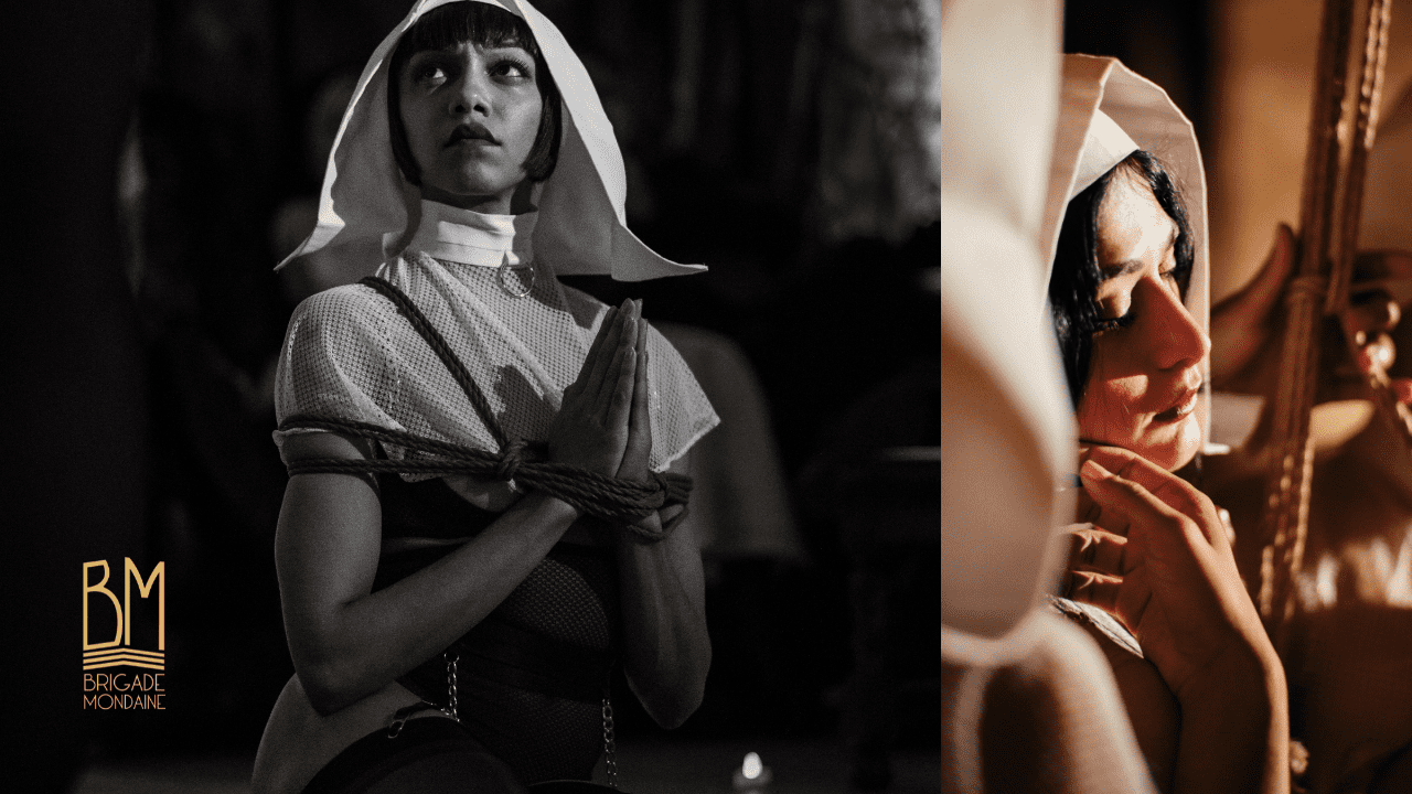 Marie Sauvage, espectáculo Shibari en colaboración con Brigade Mondaine