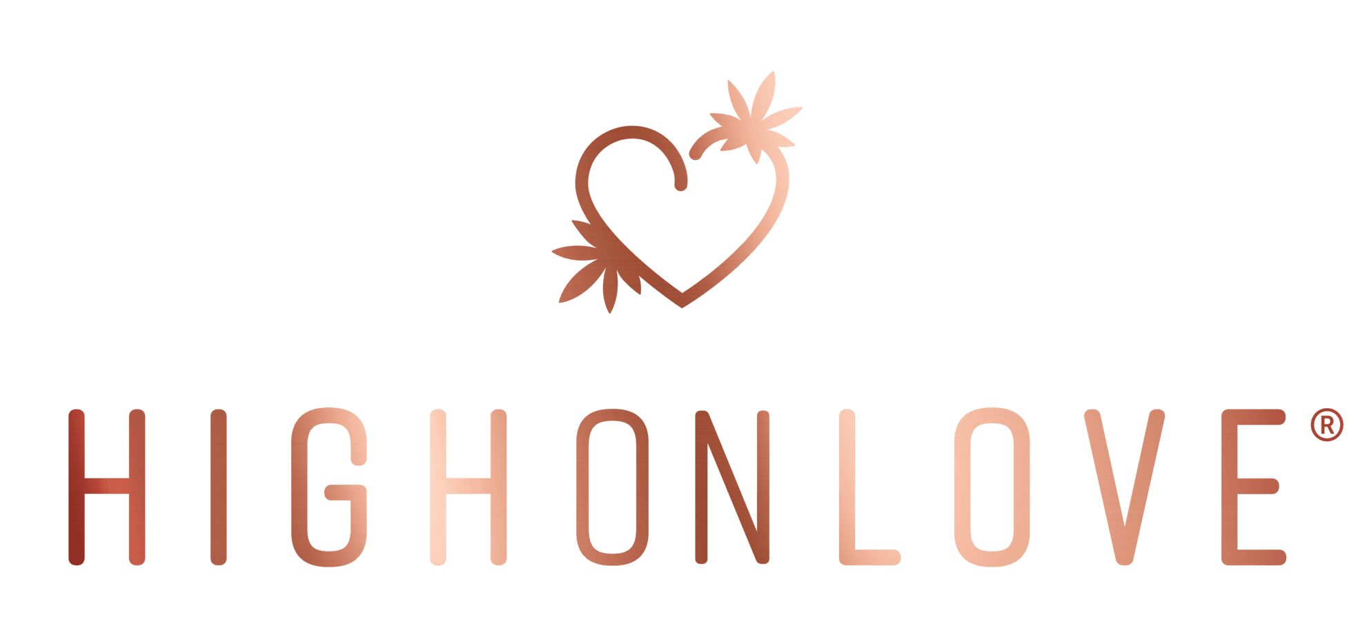 Logotipo de Highonlove en rosa-oro