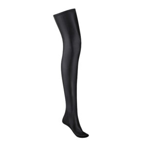 Lacquer coarted black stockings