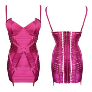 Bordelle adjustable Bondage Angela dress Magenta