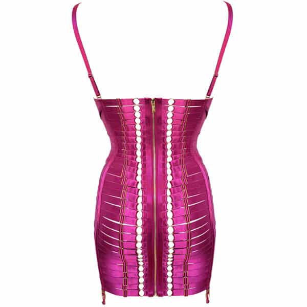 Bordelle adjustable Bondage Angela dress Magenta