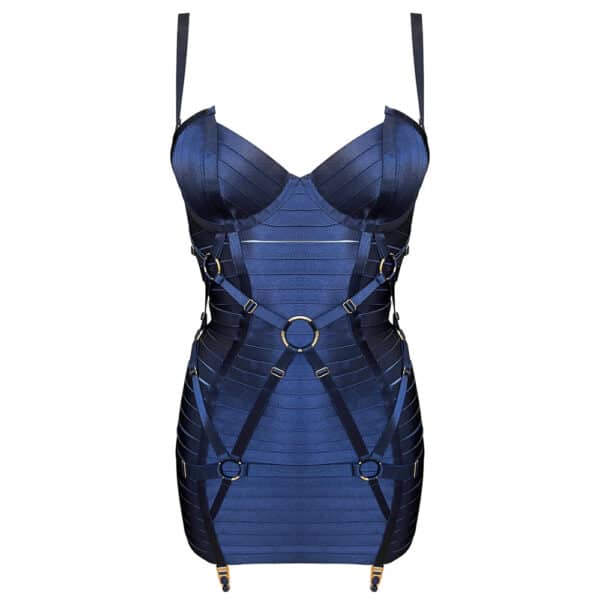 Bordelle adjustable Bondage Angela dress navy blue