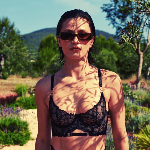 Mari longline bodice bra Bordelle SS24 navy