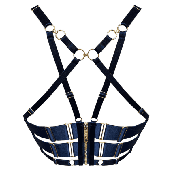 Mari longline bodice bra Bordelle SS24 navy