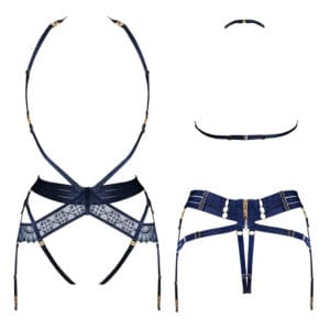 Bordelle SS24 Mari harness suspender navy blue