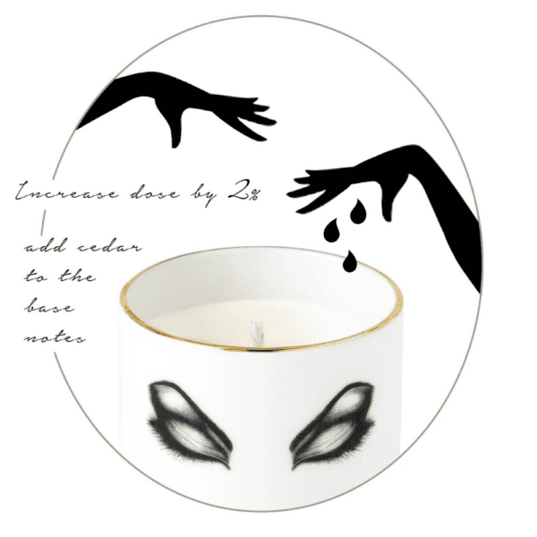 White porcelain and felt scented candle by Prima Donna