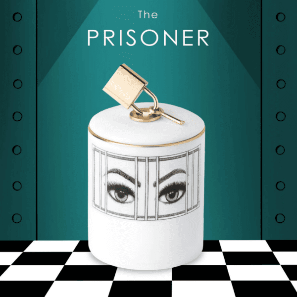 Bougie prisonnière en porcelaine blanche