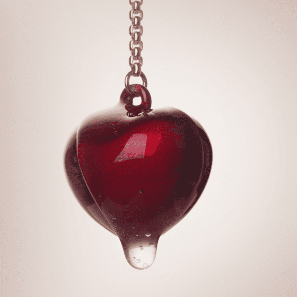 Photographie en gros plan de la cerise en forme de coeur rouge avec un liquide épais dessus nippies