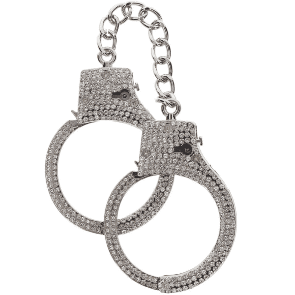 Silver-plated handcuffs.