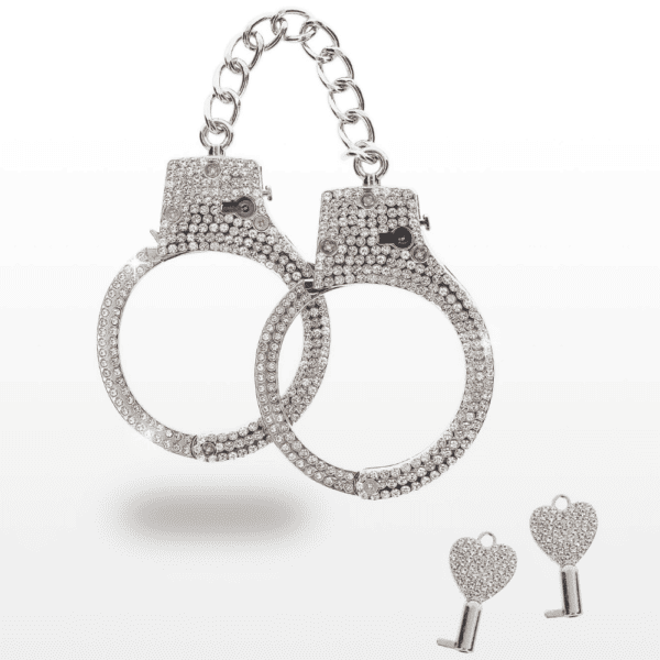 Silver-plated handcuffs.