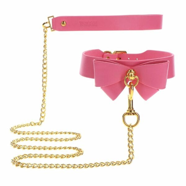 Packshot on white background of Brigade Mondaine's Girly collar and leash.