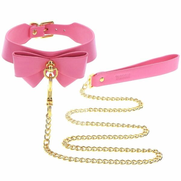 Packshot on white background of Brigade Mondaine's Girly collar and leash.