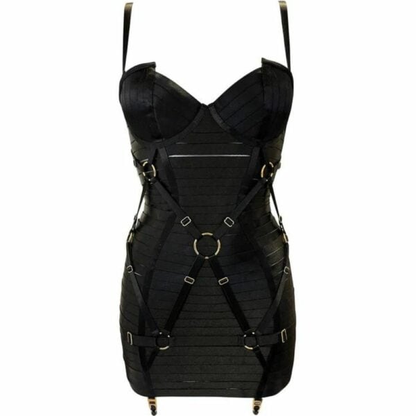 Foto de portada del vestido bondage Angela en negro