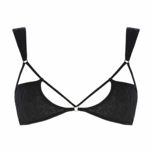 Black Triangle Bra with Lace Straps Packshot
