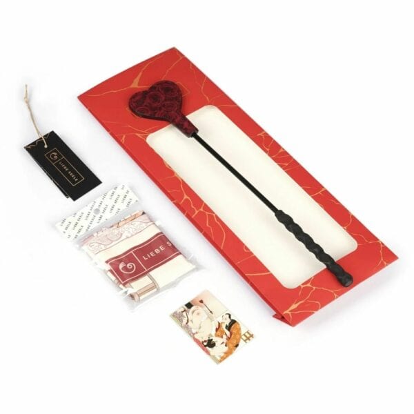 Mini Kinbaku Ukiyo-e riding crop in suede lambskin. Elegant and comfortable for BDSM games. A fusion of traditional Japanese art and modern sensuality.
