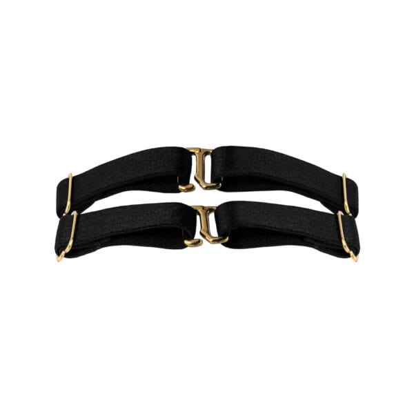 Collar Gargantilla Negro Con Anilla Dorada