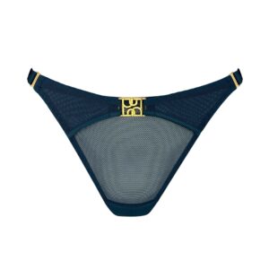 Tanga azul con detalle dorado