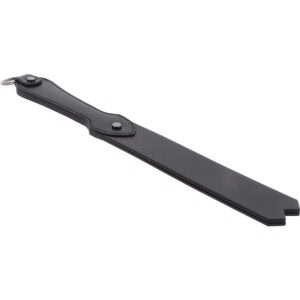 Zweilagiger Slapper aus schwarzem Leder mit abgewinkeltem Ende und ergonomischem Griff