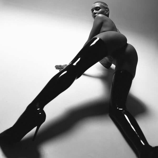 Natural latex stockings Black
