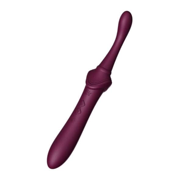 Stimulateur intime ZALO Bess 2, élégant et fin, en silicone haut de gamme, présenté avec embouts interchangeables et fonction chauffante, conçu pour une stimulation précise et personnalisée.