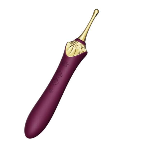 Stimulateur intime ZALO Bess 2, élégant et fin, en silicone haut de gamme, présenté avec embouts interchangeables et fonction chauffante, conçu pour une stimulation précise et personnalisée.