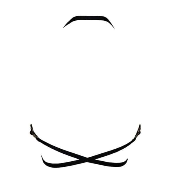 Elektra Soft-BH LETHE Intimates - Vielseitige Dessous aus weichen, dehnbaren Materialien, mit Picot-Gummiband und verstellbaren Trägern. Zentrales silberfarbenes Metalldetail für einen eleganten Fetisch-Touch.