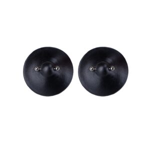 Handmade black molded leather pasties, minimalist and provocative bondage creations by RE:STRICT.