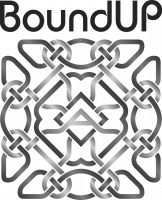 Logo of the brand Bound Up gray and black.